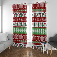 Snowman Tree Christmas Window Curtain Xmas Holiday Patterns - Wonder Print Shop