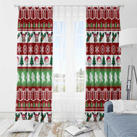 Snowman Tree Christmas Window Curtain Xmas Holiday Patterns - Wonder Print Shop