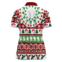 Snowman Tree Christmas Women Polo Shirt Xmas Holiday Patterns - Wonder Print Shop