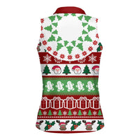 Snowman Tree Christmas Women Sleeveless Polo Shirt Xmas Holiday Patterns - Wonder Print Shop