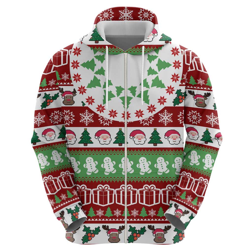 Snowman Tree Christmas Zip Hoodie Xmas Holiday Patterns - Wonder Print Shop