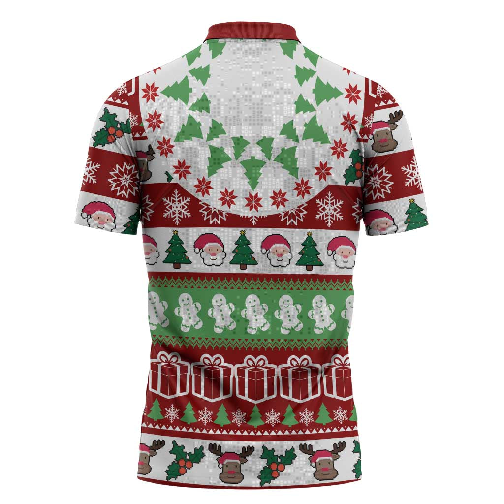 Snowman Tree Christmas Zipper Polo Shirt Xmas Holiday Patterns - Wonder Print Shop