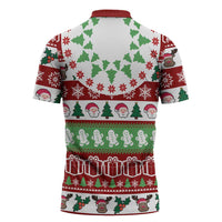 Snowman Tree Christmas Zipper Polo Shirt Xmas Holiday Patterns - Wonder Print Shop