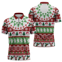 Snowman Tree Christmas Zipper Polo Shirt Xmas Holiday Patterns - Wonder Print Shop