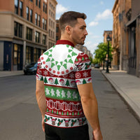 Snowman Tree Christmas Zipper Polo Shirt Xmas Holiday Patterns - Wonder Print Shop