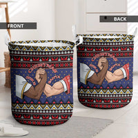 Santa And Jesus Christmas Christmas Laundry Basket Xmas Holiday Patterns - Wonder Print Shop