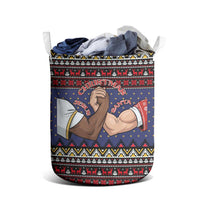 Santa And Jesus Christmas Christmas Laundry Basket Xmas Holiday Patterns - Wonder Print Shop