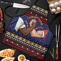Santa And Jesus Christmas Christmas Apron Xmas Holiday Patterns - Wonder Print Shop