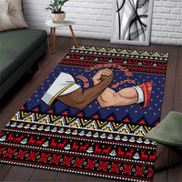 Santa And Jesus Christmas Christmas Area Rug Xmas Holiday Patterns - Wonder Print Shop