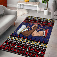 Santa And Jesus Christmas Christmas Area Rug Xmas Holiday Patterns - Wonder Print Shop