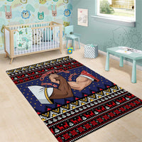 Santa And Jesus Christmas Christmas Area Rug Xmas Holiday Patterns - Wonder Print Shop