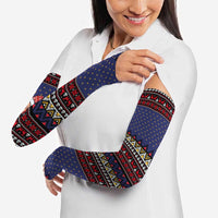 Santa And Jesus Christmas Christmas Arm Sleeves Xmas Holiday Patterns - Wonder Print Shop