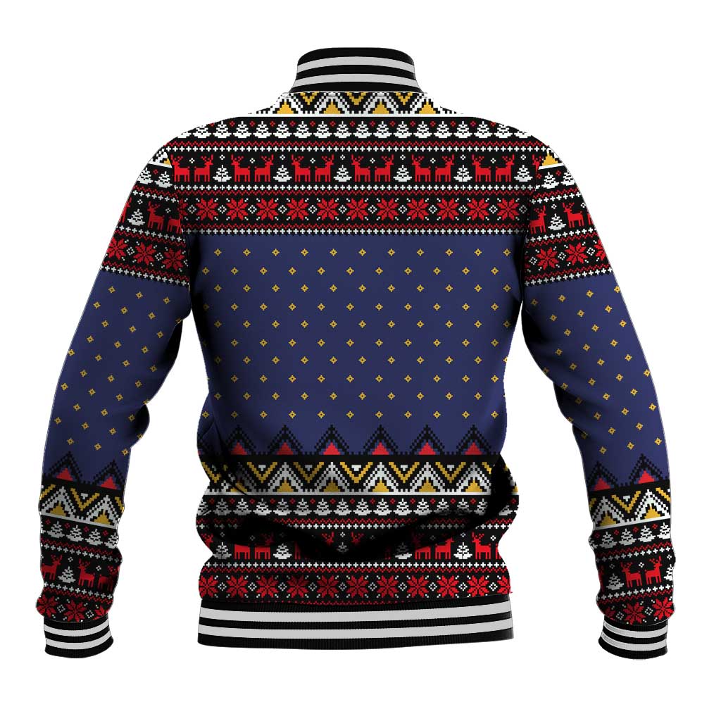 Santa And Jesus Christmas Christmas Baseball Jacket Xmas Holiday Patterns - Wonder Print Shop