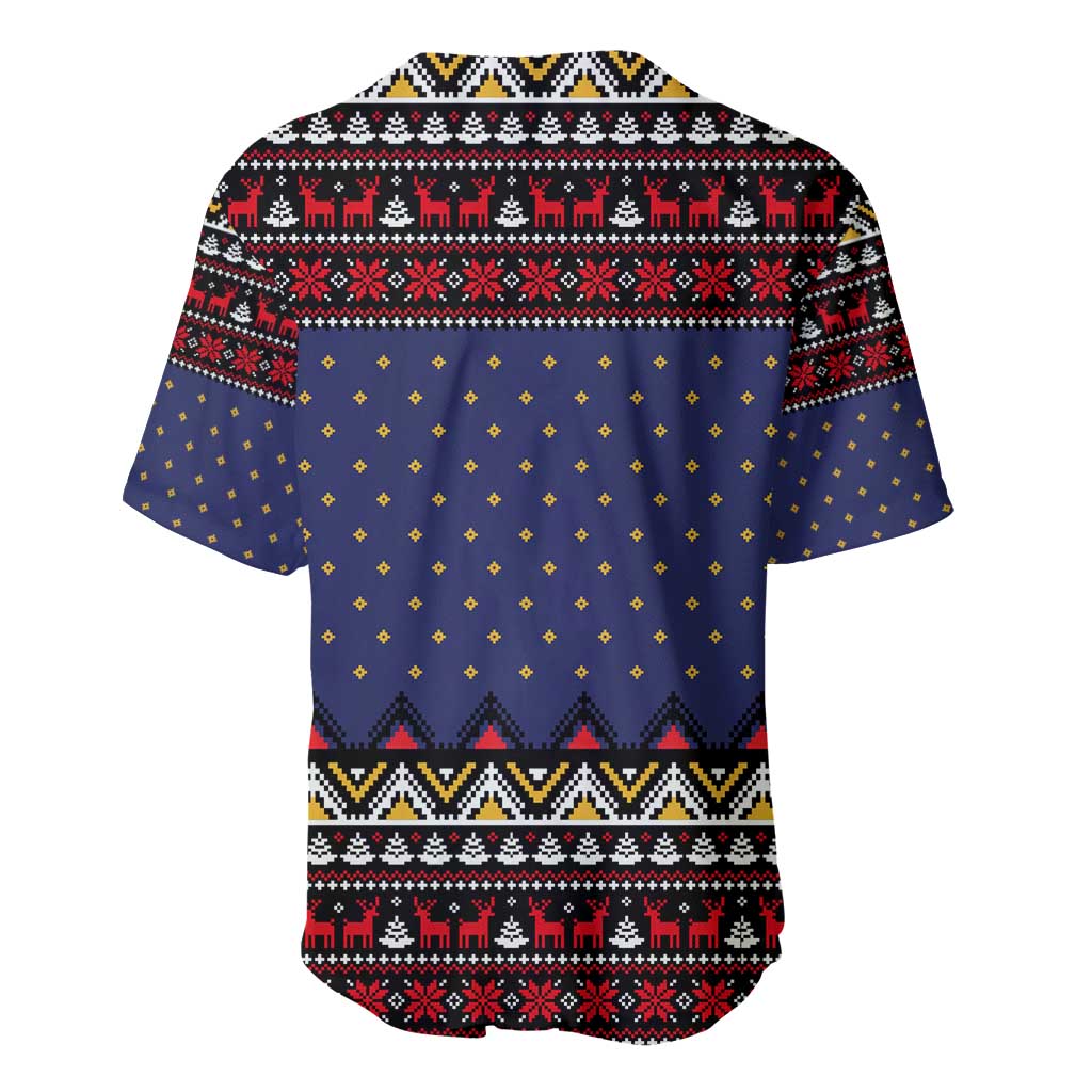 Santa And Jesus Christmas Christmas Baseball Jersey Xmas Holiday Patterns - Wonder Print Shop