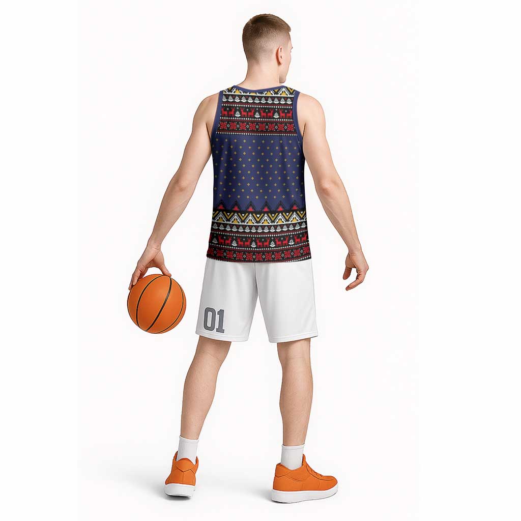 Santa And Jesus Christmas Christmas Basketball Jersey Xmas Holiday Patterns - Wonder Print Shop