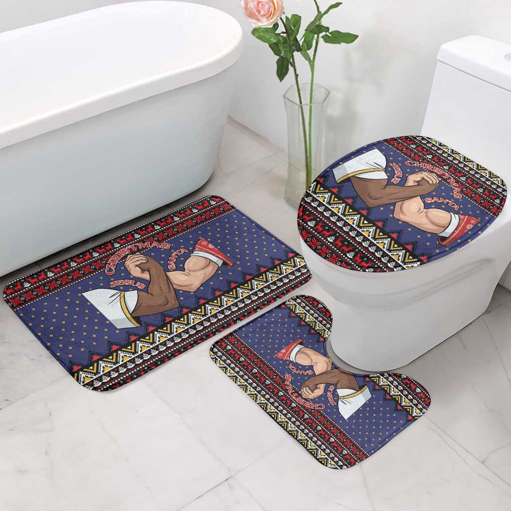 Santa And Jesus Christmas Christmas Bathroom Set Xmas Holiday Patterns - Wonder Print Shop