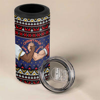 Santa And Jesus Christmas Christmas 4 in 1 Can Cooler Tumbler Xmas Holiday Patterns - Wonder Print Shop