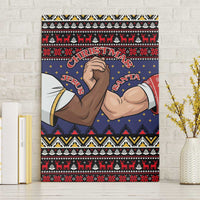 Santa And Jesus Christmas Christmas Canvas Wall Art Xmas Holiday Patterns - Wonder Print Shop