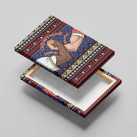 Santa And Jesus Christmas Christmas Canvas Wall Art Xmas Holiday Patterns - Wonder Print Shop