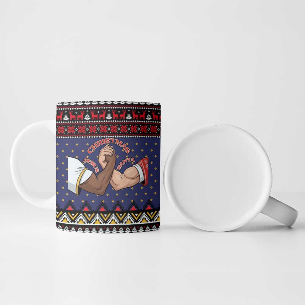 Santa And Jesus Christmas Christmas Ceramic Mug Xmas Holiday Patterns - Wonder Print Shop