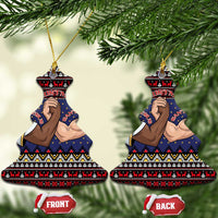 Santa And Jesus Christmas Ceramic Ornament Xmas Holiday Patterns - Wonder Print Shop