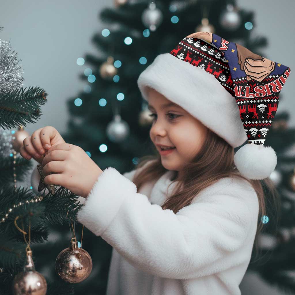 Santa And Jesus Christmas Christmas Santa Hat Xmas Holiday Patterns - Wonder Print Shop