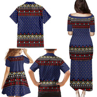 Santa And Jesus Christmas Christmas Family Matching Puletasi and Hawaiian Shirt Xmas Holiday Patterns - Wonder Print Shop