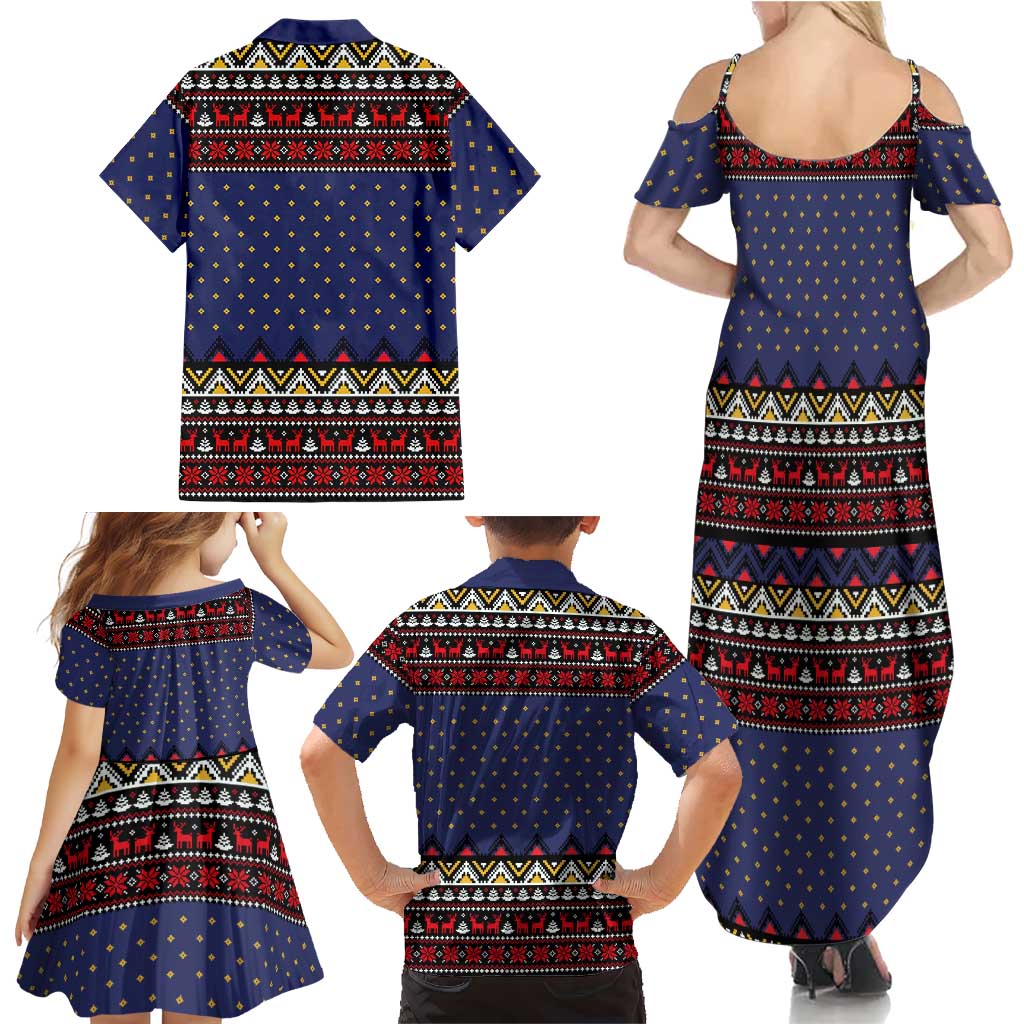 Santa And Jesus Christmas Christmas Family Matching Summer Maxi Dress and Hawaiian Shirt Xmas Holiday Patterns - Wonder Print Shop