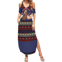 Santa And Jesus Christmas Christmas Family Matching Summer Maxi Dress and Hawaiian Shirt Xmas Holiday Patterns - Wonder Print Shop