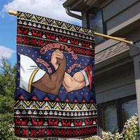 Santa And Jesus Christmas Christmas Garden Flag Xmas Holiday Patterns - Wonder Print Shop