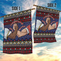 Santa And Jesus Christmas Christmas Garden Flag Xmas Holiday Patterns - Wonder Print Shop