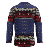 Santa And Jesus Christmas Christmas Hockey Jersey Xmas Holiday Patterns - Wonder Print Shop