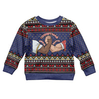 Santa And Jesus Christmas Kid Ugly Christmas Sweater Xmas Holiday Patterns - Wonder Print Shop
