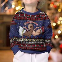 Santa And Jesus Christmas Kid Ugly Christmas Sweater Xmas Holiday Patterns - Wonder Print Shop
