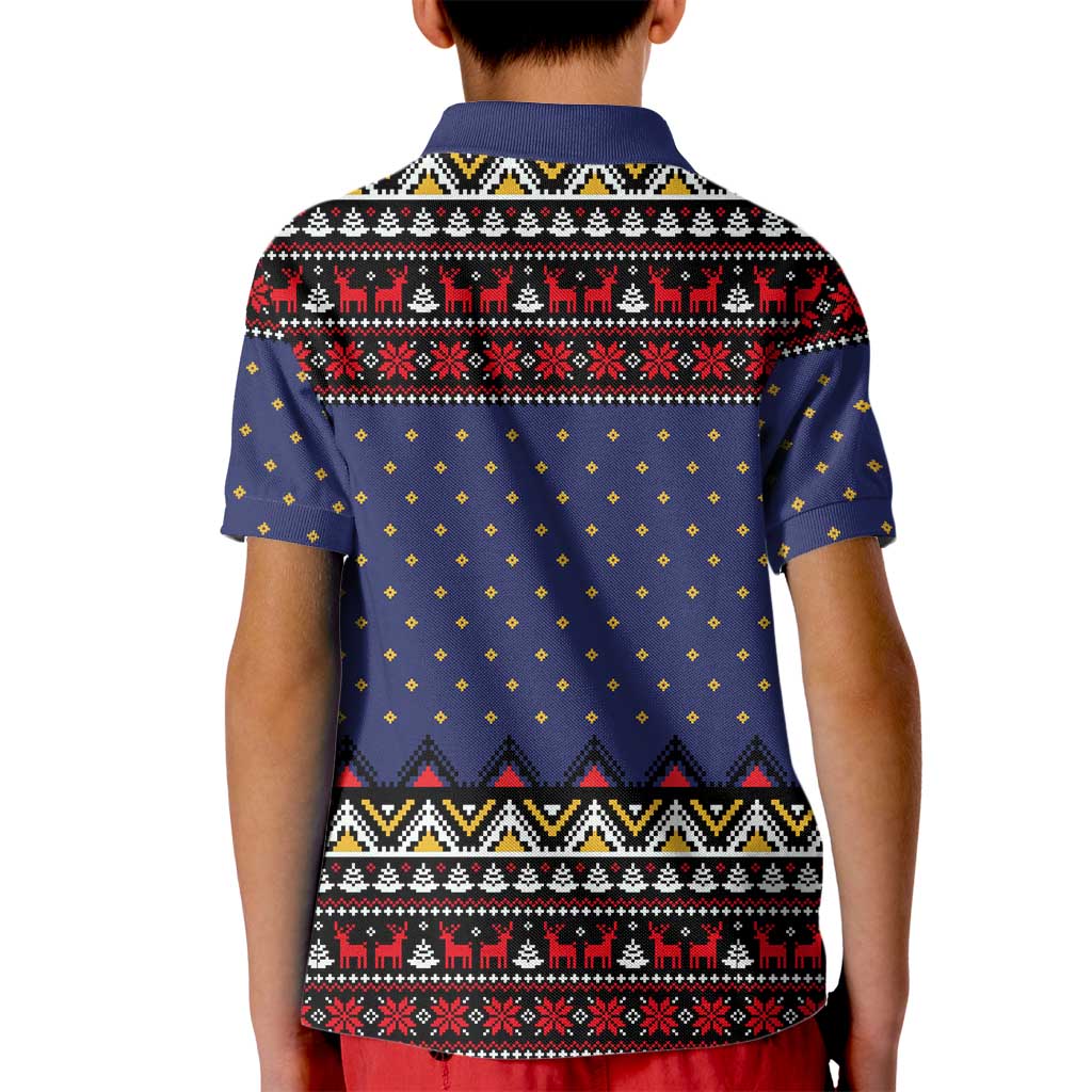 Santa And Jesus Christmas Christmas Kid Polo Shirt Xmas Holiday Patterns - Wonder Print Shop