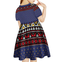 Santa And Jesus Christmas Christmas Kid Short Sleeve Dress Xmas Holiday Patterns - Wonder Print Shop