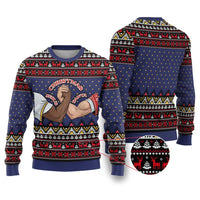 Santa And Jesus Christmas Ugly Christmas Sweater Xmas Holiday Patterns - Wonder Print Shop