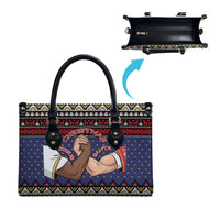 Santa And Jesus Christmas Christmas Leather Bag Xmas Holiday Patterns - Wonder Print Shop
