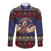 Santa And Jesus Christmas Christmas Long Sleeve Button Shirt Xmas Holiday Patterns - Wonder Print Shop