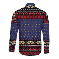 Santa And Jesus Christmas Christmas Long Sleeve Button Shirt Xmas Holiday Patterns - Wonder Print Shop