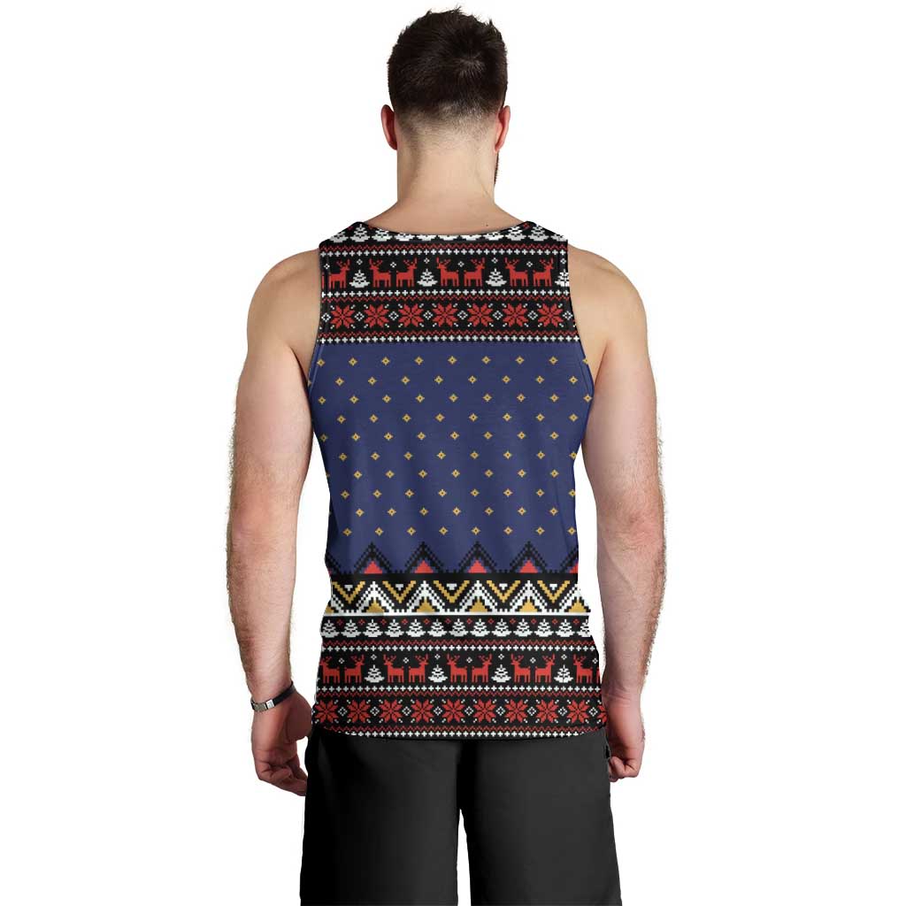 Santa And Jesus Christmas Christmas Men Tank Top Xmas Holiday Patterns - Wonder Print Shop