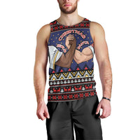 Santa And Jesus Christmas Christmas Men Tank Top Xmas Holiday Patterns - Wonder Print Shop