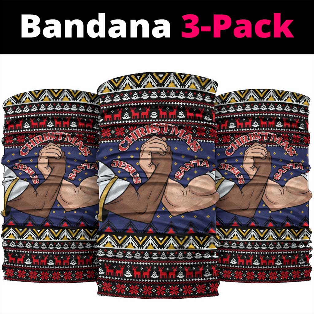 Santa And Jesus Christmas Christmas Neck Gaiter Xmas Holiday Patterns - Wonder Print Shop