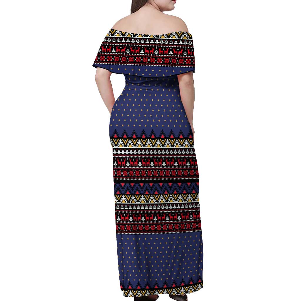 Santa And Jesus Christmas Christmas Off Shoulder Maxi Dress Xmas Holiday Patterns - Wonder Print Shop