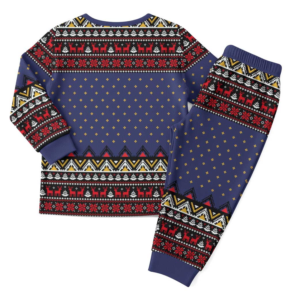 Santa And Jesus Christmas Christmas Pajama Set Xmas Holiday Patterns - Wonder Print Shop
