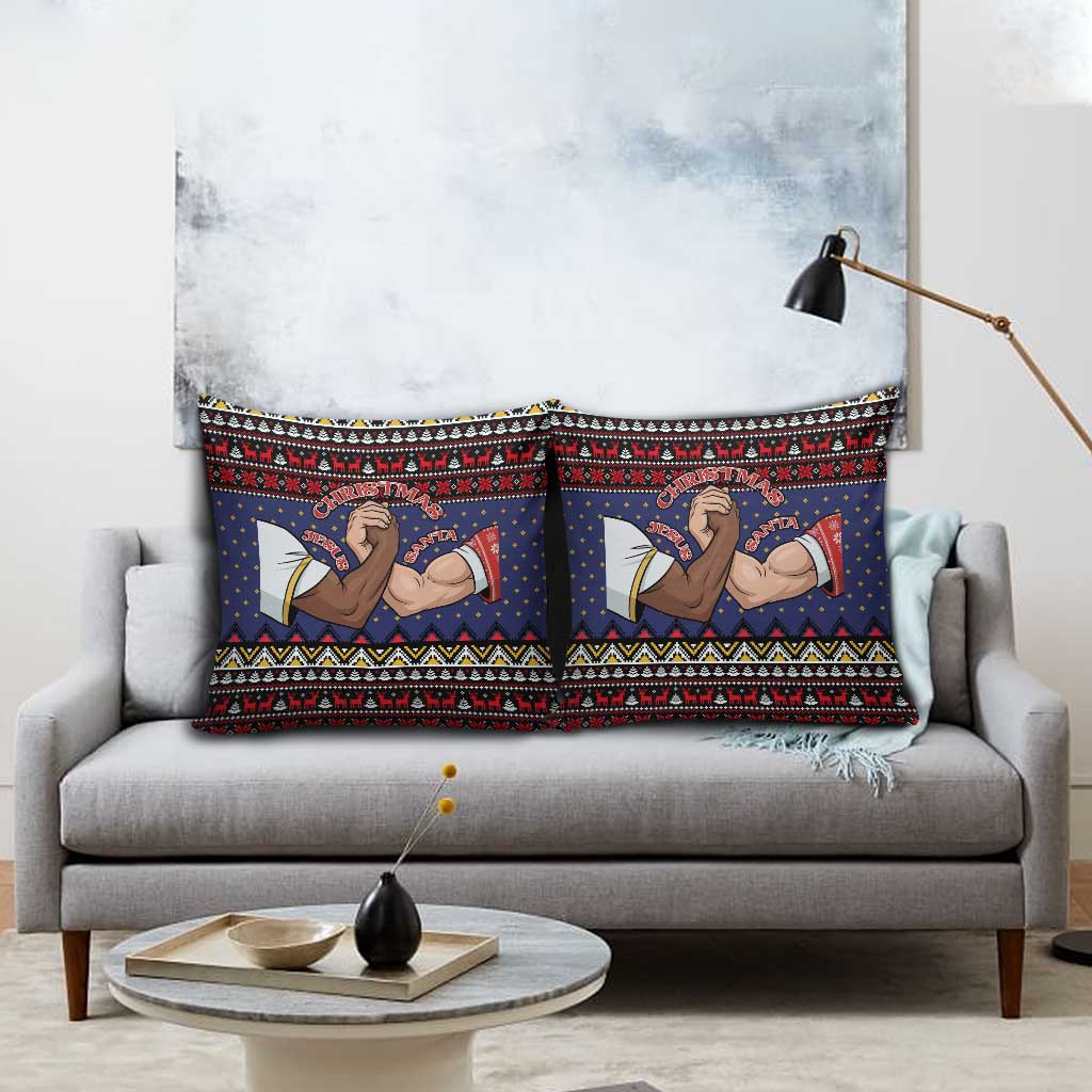 Santa And Jesus Christmas Christmas Pillow Cover Xmas Holiday Patterns - Wonder Print Shop