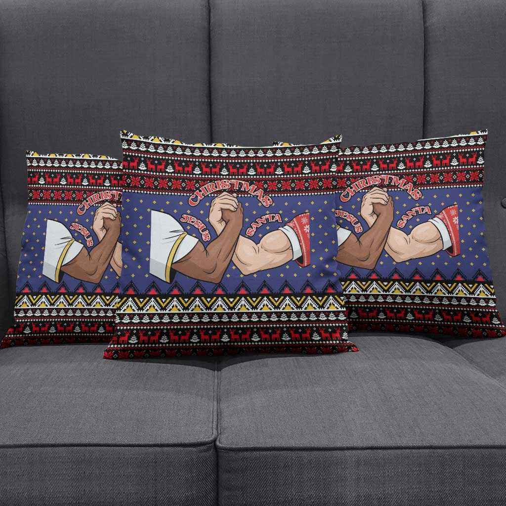 Santa And Jesus Christmas Christmas Pillow Cover Xmas Holiday Patterns - Wonder Print Shop