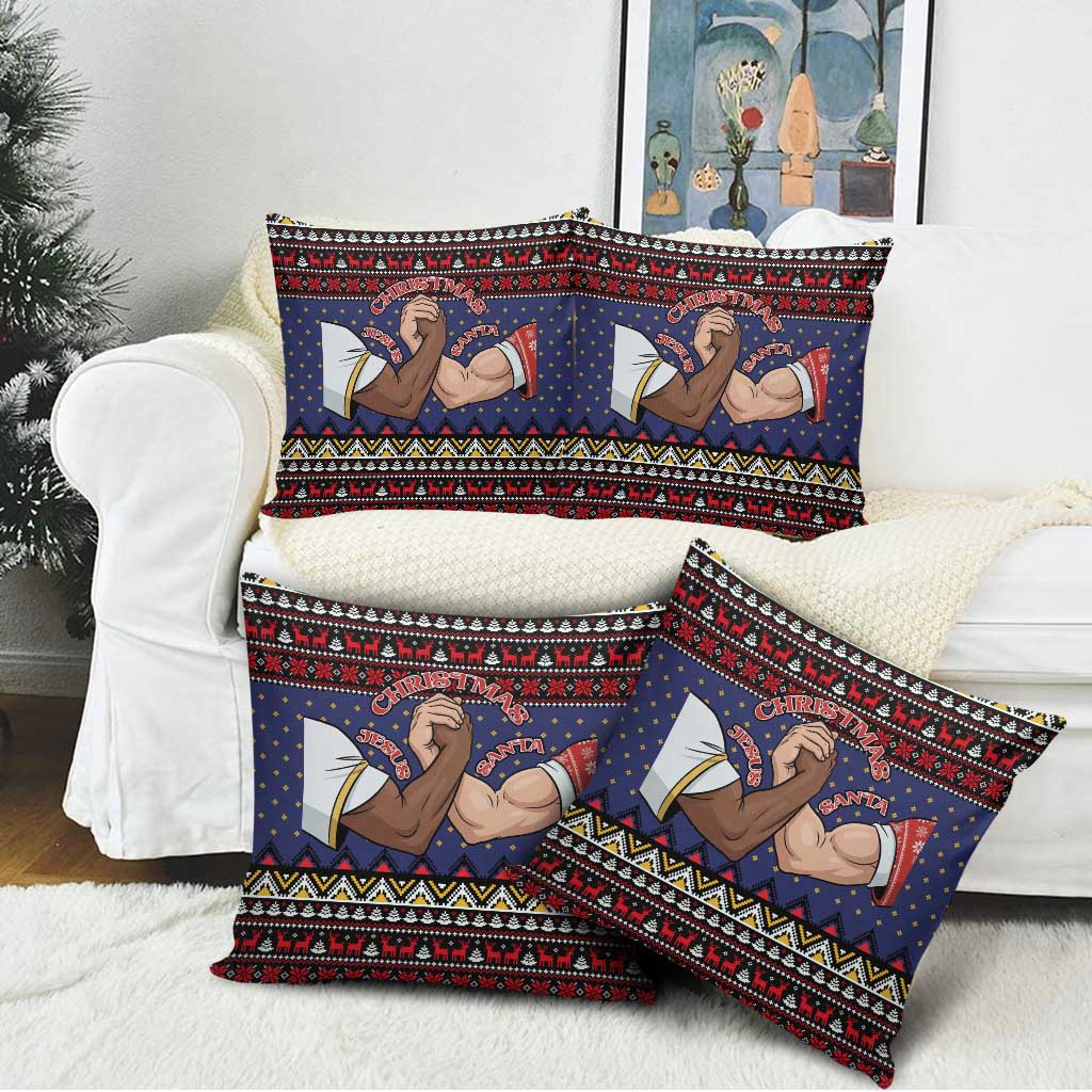 Santa And Jesus Christmas Christmas Pillow Cover Xmas Holiday Patterns - Wonder Print Shop