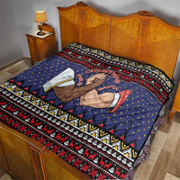 Santa And Jesus Christmas Christmas Quilt Xmas Holiday Patterns - Wonder Print Shop