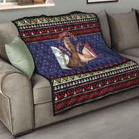 Santa And Jesus Christmas Christmas Quilt Xmas Holiday Patterns - Wonder Print Shop